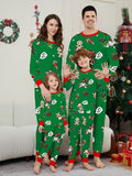 Family Matching Green Christmas Parent-child Christmas Crutches Pajamas