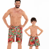Family Matching Father Son Elastic Waistband Swimming Shorts Trunks Swimsuits