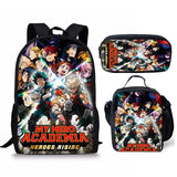 Three-piece My Hero Academia Meal Pen Bag Backpack