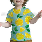Kid Baby Boy Girl Fun Fruit 3D Digital Printing Casual Short Sleeve T-Shirt