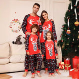 Family Matching Alphabet Snowflake Deer,Christmas Parent-child Loungewear Pajamas