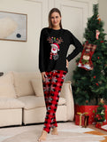 Family Matching Deer Snowflake Plaid Christmas Parent-child Pajamas