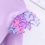 Kid Girl Long Sleeve Crew Neck Mermaid Mesh Dresses