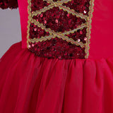 4-14T Kid Girl Princess Temperament Long Dress Mesh Christmas Dresses