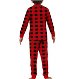 Family Matching Red and Black Plaid Christmas Parent-child Loungewear Pajamas