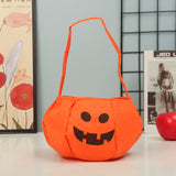 Embroidered Halloween Portable 3D Candy Pumpkin Lantern Bag Basket