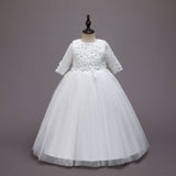 Kid Girl Wedding Long Mid-sleeve Evening Wedding Summer Dresses