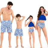 Family Matching Swimsuit Mother Daughter Father Son Beach Parent-child Swimsuit