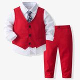 Kid Baby Boy Wedding Party Suit Spring Autumn Long Sleeves 2 Pcs Sets