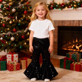 3M-6T Kid Baby Girls Fashion Stretch Sequins Flared Pants