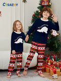 Family Matching Christmas Parent-child Polar Bear Letter Print Pajamas