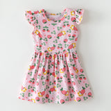 Kid Baby Girl Summer Fashion Cartoon Ruffled Sleeve Dresses Skirts
