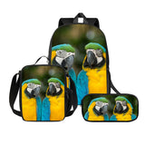 Kid Student Schoolbag Animal Meal Pencil Backpack 3 pcs/Set