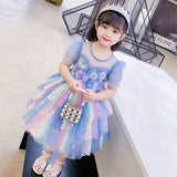 Kid Girls Summer Princess Fluffy Yarn Dresses