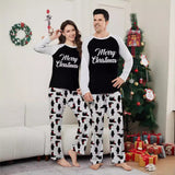 Family Matching Christmas Home Pajama Contrast Polar Bear Letter 3D Pajamas