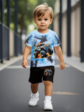 2026 New Sports Style Round Neck Short-sleeved Shorts Set Is Loose and Comfortable