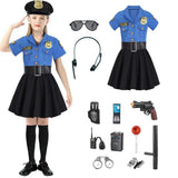 3-10Y Kid Girl Halloween Police Uniform Suit Multiple Pcs Set
