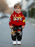 Autumn New Comfortable Casual Boys' Animal-patterned Hooded Sweatshirt and Long Pants