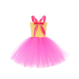 Kid Baby Girl Halloween Minions Party Performance Puffy Dresses