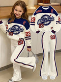 3-12T Kid Girl Suits Youth Fashion Trends Long Sleeves Suits 2 Pcs Set