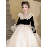 Girls' Dress French Light Luxury Niche Host Birthday Princess Dress Children's Piano