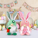 Easter Faceless Dolls Checkered Rabbit Desktop Ornaments Decorations