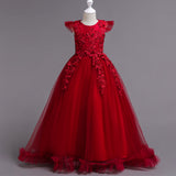 Kid Girl Princess Mesh Yarn Piano Performance Dresses