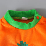 0-2T Baby Boys Girls Long Sleeved Halloween Pumpkin Climbing Romper 2 Pcs Set
