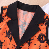 3-8Y Kid Boys Halloween Pumpkin Witch Print 3 Pcs Set