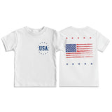 Kid Boy Girl USA Independence Day Printed Crew Neck Short Sleeve T-Shirt
