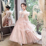 Kid Girl High-end Princess Flower Host Piano Performance Dresses