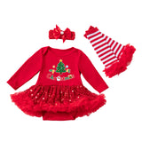 0-18M Christmas Baby Girl Long Sleeve Sequin Dresses