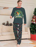 Family Matching Halloween Cartoon Pattern Print Loungewear Pajamas