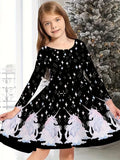 2-10T Kid Baby Girl Fashionable Foreign Pony Poly Print Cute Casual Dresses