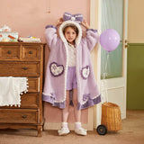 Kid Girl Autumn Winter Thickened Flannel Pajamas Home Wear