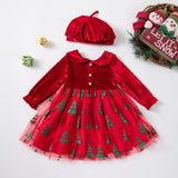 1-6Y Kid Baby' Girls Christmas Long Sleeve Mesh Party Dresses