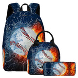 Kid School Season Basketball Cartoon Large Capacity Backpack 3 pcs/set