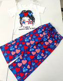 Kid Baby Girl Summer Short-sleeved Independence Day Two-piece Set