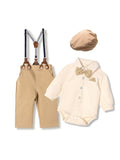 Baby Boy British Gentleman Long Sleeve Overalls 3 Pcs Set