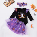 0-18M Baby Girl Halloween Costume Holiday Atmosphere Long Sleeves 3 Pcs Set