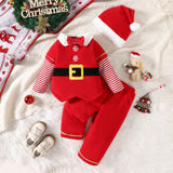 Baby Girl Autumn Christmas Cute Bow Fake 2 Pcs Sets