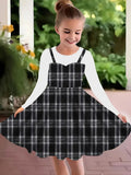 2-10T Kid Girl Fake Personalized Long-sleeved Swing Fashion Trend Dresses