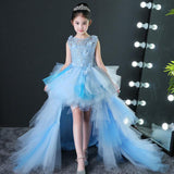 Kid Girls Evening Princess Trailing Wedding Tutu Host Dresses