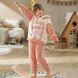 Kid Baby Girl Pajamas Autumn Winter Velvet Home Coral Pajamas