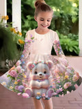 2-10T Kid Girl Fake Personalized Long-sleeved Swing Fashion Trend Dresses