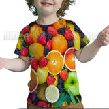 Kid Baby Boy Girl Fun Fruit 3D Digital Printing Casual Short Sleeve T-Shirt