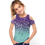 Kid Girl Fashion Off Shoulder T-shirt