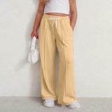 New solid color lines fashionable soft casual straight medium and adult trousers