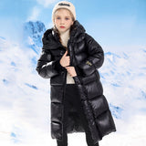 4-12T Kid Girl Cotton Down Black Gold Bread Jacket Cold-resistant Thickened Coats