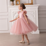 2-8T Kid Baby Girl Flying Sleeve Princess Birthday Party Performance Dress